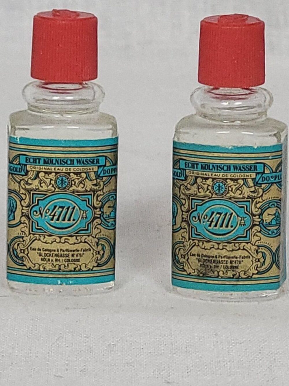 (2) Vintage Echt Kolnisch Wasser 4711 Eau De Cologne Original Mini 3ml Travel